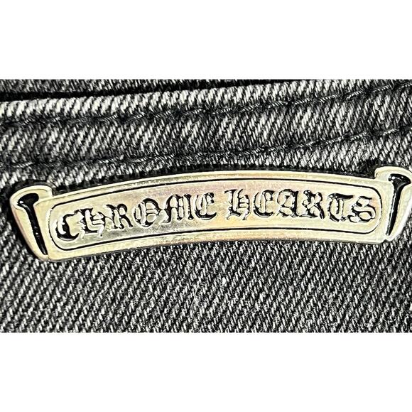 Vintage Levis 550 Black Jeans Pink Cross Patch Denim 30x28 - Picture 9 of 15